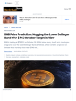 BNB Price Prediction: Hugging the Lower Bollinger Band With $740 October Target in View - Blockchain.News