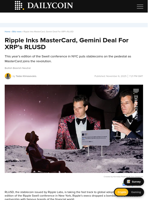 Ripple Inks MasterCard, Gemini Deal For XRP’s RLUSD - DailyCoin
