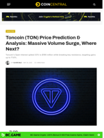 Toncoin (TON) Price Prediction & Analysis: Massive Volume Surge, Where Next? - CoinCentral