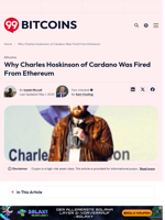 Why Charles Hoskinson of Cardano Was Fired From Ethereum