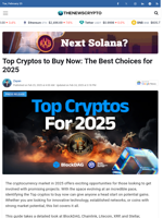 Top Cryptos to Buy Now: The Best Choices for 2025