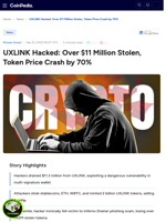 UXLINK Hacked: Over $11 Million Stolen, Token Price Crash by 70%