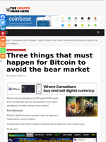 Three things that must happen for Bitcoin to avoid the bear market - The Crypto News Wire