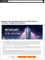 Japanese Firm Metaplanet Plans $3.7 Billion Bitcoin Purchase Through Stock Offering - Brave New Coin
