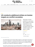 US conducts additional strikes on Iranian targets as conflict escalates