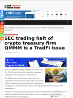 SEC trading halt of crypto treasury firm QMMM is a TradFi issue - The Crypto News Wire