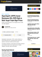 Hyperliquid's (HYPE) Social Dominance Hits 2026 High as Bulls Target Triple-Digit Prices