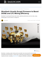 NiceHash Unveils Scrypt Firmware to Boost DOGE and LTC Mining Efficiency - DailyCoin