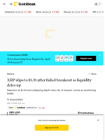 XRP price news: Ripple-linked token slips after failed breakout as liquidity dries up