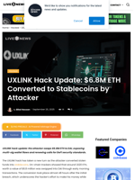 UXLINK Hack Update: $6.8M ETH Converted to Stablecoins by Attacker | Live Bitcoin News