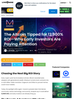 The Altcoin Tipped for 12,900% ROI—Why Early Investors Are Paying Attention | Live Bitcoin News