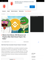 Meme Coin Mania: Will Binance List Pepeto After Wall Street Pepe’s 10x Rally? - NullTX