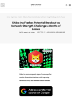 Shiba Inu Flashes Potential Breakout as Network Strength Challenges Months of Losses