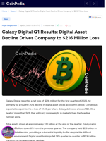 Galaxy Digital Q1 Results: Digital Asset Decline Drives Company to $216 Million Loss