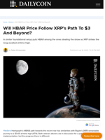 Will HBAR Price Follow XRP’s Path To $3 And Beyond? - DailyCoin