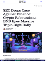 SEC Drops Case Against Binance: Crypto Rebounds as BNB Eyes Massive Triple-Digit Rally