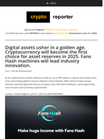 Digital assets usher in a golden age. Cryptocurrency will become the first choice for asset reserves in 2025. Fans Hash machines will lead industry innovation.