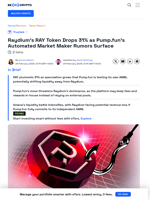 Raydium (RAY) Crashes Amid Pump.fun AMM Speculation