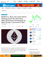 BitMine’s Tom Lee Sees Ether Hitting $12K By Year-End, With Ethereum Emerging As Wall Street’s Favored Chain ⋆ ZyCrypto