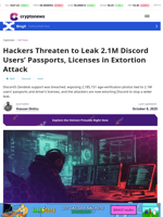 Hackers Threaten to Leak 2.1M Discord Users’ Passports, Licenses in Extortion Attack