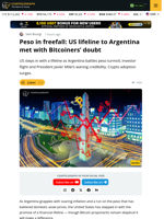 Argentina Peso Crisis: US Lifeline, Milei’s Struggles and Crypto Adoption