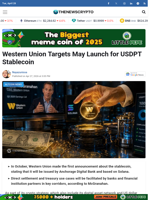 Western Union Targets May Launch for USDPT Stablecoin - TheNewsCrypto