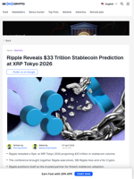 Ripple Makes Huge Stablecoin Prediction at XRP Tokyo 2026
