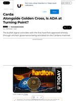 Cardano's Hard Fork Goes Live Alongside Golden Cross, Is ADA at Turning Point? - U.Today