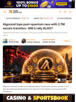 Algorand tops post-quantum race with 2.7M secure transfers- Will it rally ALGO? - AMBCrypto