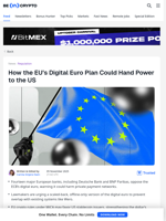 How Europe’s Digital Euro Could Hand Financial Power to the US