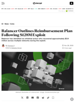 Balancer Outlines Reimbursement Plan Following $128M Exploit - Decrypt