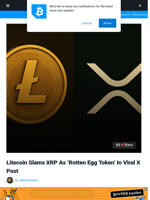 Litecoin Slams XRP As 'Rotten Egg Token' In Viral X Post