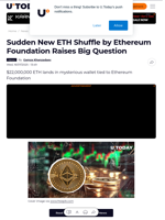 Sudden New ETH Shuffle by Ethereum Foundation Raises Big Question