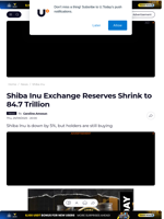 Shiba Inu Exchange Reserves Shrink to 84.7 Trillion - U.Today