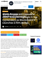 Which Crypto Will Explode in 2025? Analysts Highlight 5 Top Contenders as BlockchainFX Launches a 50% Bonus | Live Bitcoin News