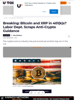 Breaking: Bitcoin and XRP in 401(k)s? Labor Dept. Scraps Anti-Crypto Guidance
