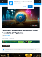 Cardano Hits New Milestone As Grayscale Moves Forward With ETF Application | Bitcoinist.com
