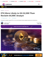 ETH More Likely to Hit $2,000 Than Reclaim $4,000: Analyst