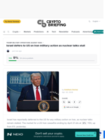 Israel defers to US on Iran military action as nuclear talks stall