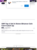 XRP Top 4 Set in Stone: Binance Coin Can't Catch Up - U.Today