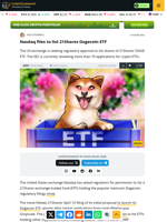 Nasdaq files to list 21Shares Dogecoin ETF