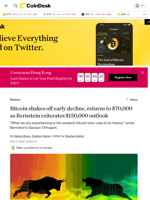 Bitcoin price news: BTC climbs above $70,000 as Bernstein makes bull case