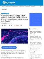 Germany’s Exchange Titan Deutsche Börse Goes Crypto Crazy, Snaps Up $200M Stake in Kraken ⋆ ZyCrypto
