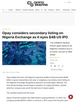 Opay considers secondary listing on Nigeria Exchange as it eyes $4B US IPO