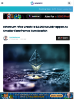 Ethereum Price Crash To $2,000 Could Happen As Smaller Timeframes Turn Bearish