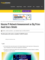 Massive Pi Network Announcement as Big Prizes Await Users: Details