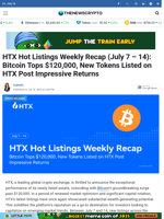 HTX Hot Listings Weekly Recap (July 7 - 14): Bitcoin Tops $120,000, New Tokens Listed on HTX Post Impressive Returns