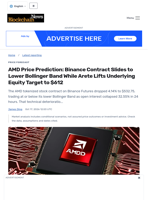 AMD Price Prediction: Binance Contract Slides to Lower Bollinger Band While Arete Lifts Underlying Equity Target to $612 - Blockchain.News
