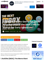 5 Hidden Crypto Gems for 2025: Why BullZilla Is the Best Coin to Watch for Early Investors? | Live Bitcoin News