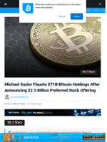 Michael Saylor Flaunts $71B Bitcoin Holdings After Announcing $2.5 Billion Preferred Stock Offering | Bitcoinist.com